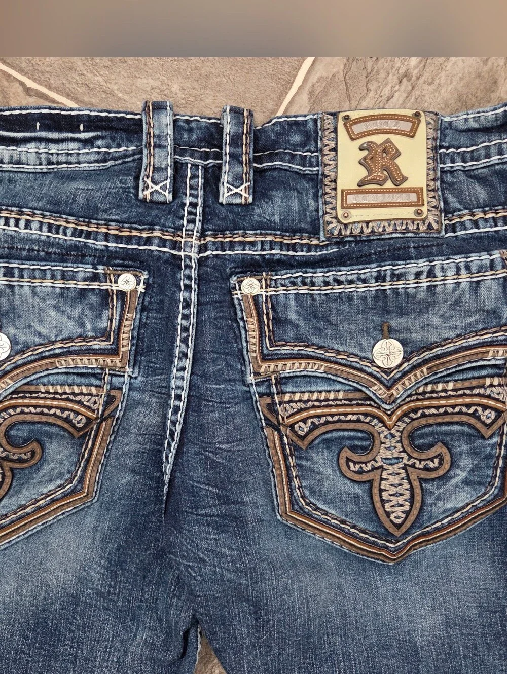 Rock Revival Jeans Slim Straight Tristan Men's Size 38x30 EUC